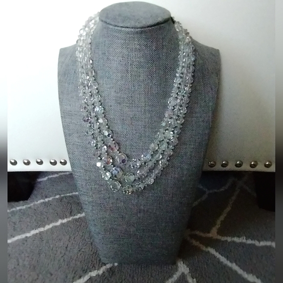 Vintage, Austrian Crystal, Tiered, Choker Necklace - Picture 12 of 16